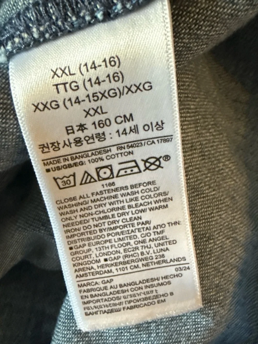 GAP Kids Dark Blue Denim Shirt Dress